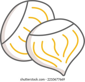 Dried Chestnut without shell Concept, Grey conkers Vector Icon Design, Autumn or Fall activities Symbol, deciduous weather Sign, harvesting season Elements Stock illustration