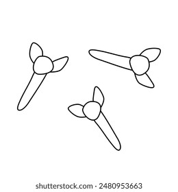 Dientes secos especias aromáticas, estilo doodle contorno de Vector plano para el libro de colorear