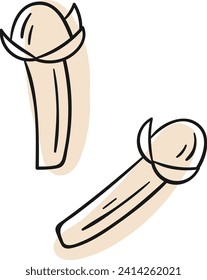 Dried Cloves Lined Vector Illustration
