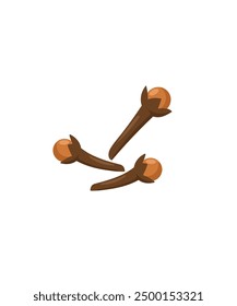 Dried cloves on a white background. Vector flat illustration stock illustration