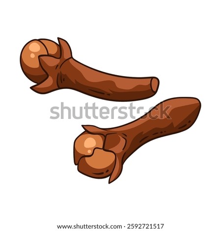 Dried cloves spices, hand drawn colorful illustration