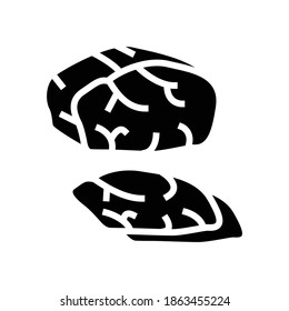 dried cooked meat glyph icon vector. dried cooked meat sign. isolated contour symbol black illustration