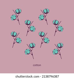 Dried cotton flowers colored as pop art