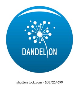 Dried dandelion logo icon. Simple illustration of dried dandelion vector icon for any design blue