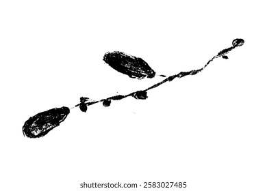 Gedroogde dadels tekeningen. Vector gedroogde datum symbool. Hand-getekende datum fruit illustratie met houtskool tekening textuur. Branch date fruit schets.