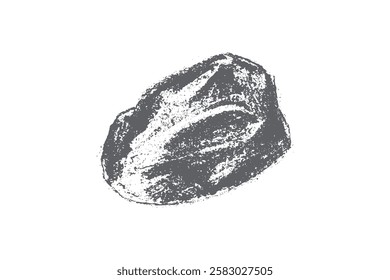 Gedroogde dadels tekeningen. Vector gedroogde datum symbool. Hand-getekende datum fruit illustratie met houtskool tekening textuur.