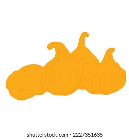 Dried figs vector stock illustration. Dried sweet fruit. A healthy dessert. Isolated on a white background.