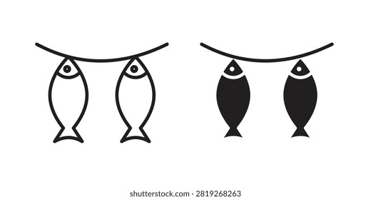 Dried fish icon editable pictograms collection