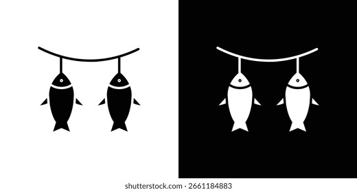 Icono de pescado seco de un Vector de estilo plano