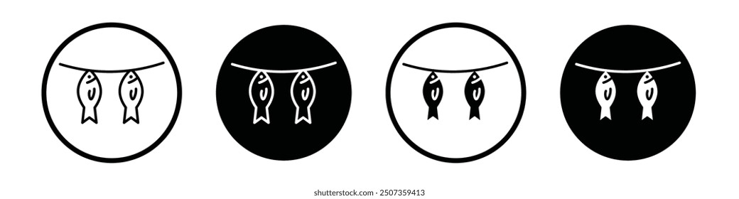 Dried fish icon isolated on white background