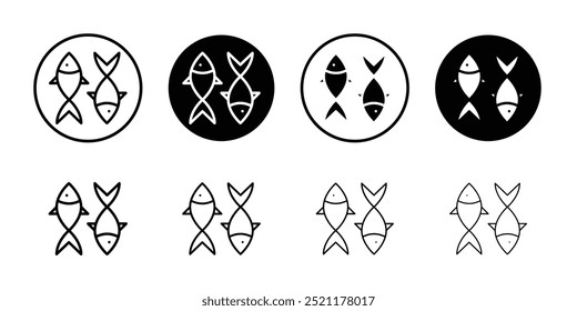 Dried fish icon logo set vector