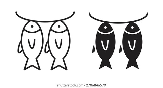 Símbolo de ícone de peixe seco para designs de logotipo, web, app.