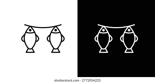 Dried fish icon vector, editable icons. EPS10