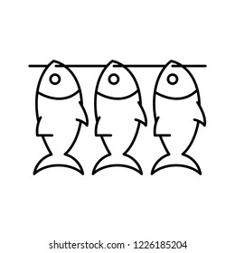 Dried fish, vector illustration