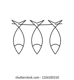 Dried fish, vector illustration