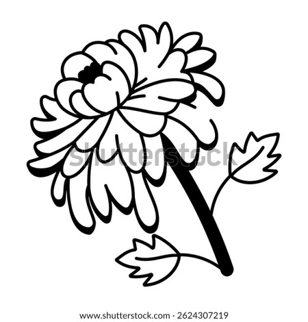 Dried flower icon in doodle style 
