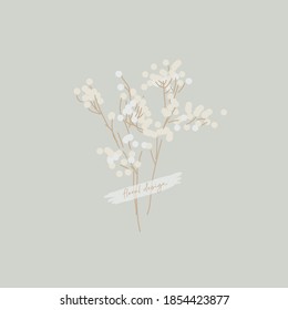 Dried flowers. Dry, gypsophila. Botanical flowers. Delicate floristry.