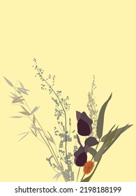 flores secas y vectores de plantas