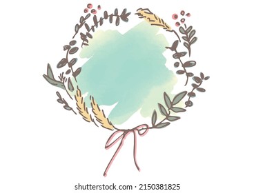 Dried flowers and watercolor message frame