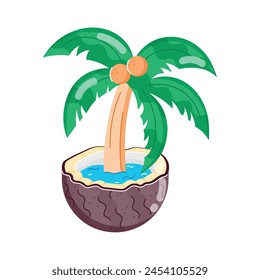  Dried and Fresh Coconuts Flat Stickers 
