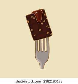 Dried fruit candies. Food on a fork.