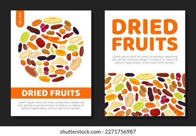 Dried Fruits Banner Design with Healthy Sweet Snack Vector Template