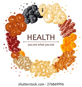 Dried fruits round composition