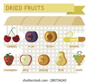 Dried fruits vector concept