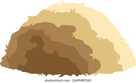 Pilha seca de feno ou ilustração de fardos de feno isolada sobre fundo branco