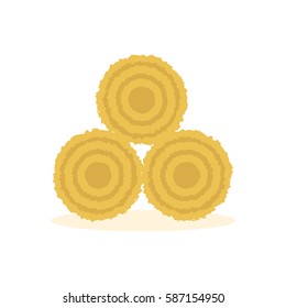 Dried haystack icon. Vector illustration flat design