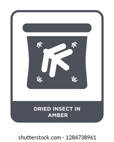 dried insect in amber icon vector on white background, dried insect in amber trendy filled icons from Stone age collection, dried insect in amber vector illustration