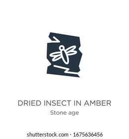 Dried insect in amber icon vector. Trendy flat dried insect in amber icon from stone age collection isolated on white background. Vector illustration can be used for web and mobile graphic design, 