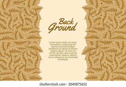 Dried Leaf Background with Dummy Text. Dried Leaf illustration with Text Area for Print and Presentation