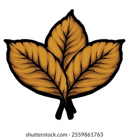 Dried leaf illustration design. Set of three dry leaf. EPS 10