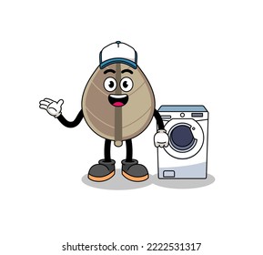 ilustración de hojas secas como hombre de lavandería, diseño de caracteres