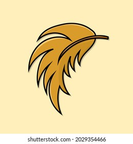 Dried leaves isolated vector illustration. orange leaf design element used for summer and autumn design poster, banner, flyer