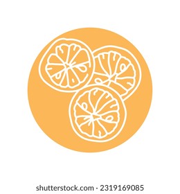 Dried lemon black line icon. Natural organic super food. Pictogram for web page, mobile app, promo.