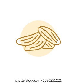 Dried mango black line icon. Natural organic super food. Pictogram for web page, mobile app, promo.