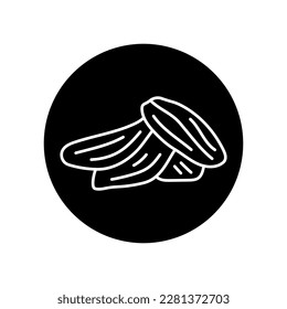 Dried mango black line icon. Natural organic super food. Pictogram for web page, mobile app, promo.