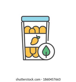 Dried mango packaging color line icon. Pictogram for web page, mobile app, promo.
