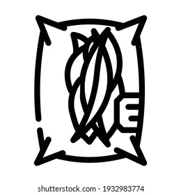 dried mango pieces bag line icon vector. dried mango pieces bag sign. isolated contour symbol black illustration