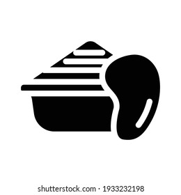 dried mango powder glyph icon vector. dried mango powder sign. isolated contour symbol black illustration