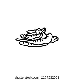 Dried melon black line icon. Natural organic super food. Pictogram for web page, mobile app, promo.