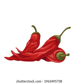 Dried Mexican Peppers icon. Dried Numex Espanola Improved chile peppers vector icon.