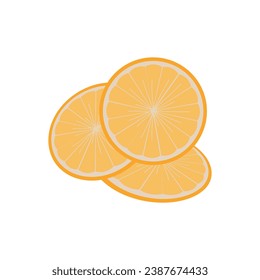 Dried orange slices on white background