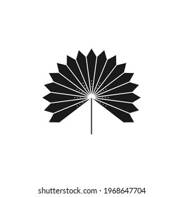 Dried Palm Leaf Silhouette in Simple Style. Vector Tropical Leaf Boho Emblem. Floral Illustration for create Logo, Pattern, T-shirt Prints, Tattoo design, Social Media Post and Stories