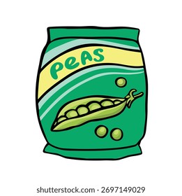 Ilustración vectorial de refrigerio de guisantes secos
