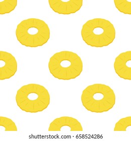 Dried pineapple seamless pattern, made in cartoon flat style. Natural fruit, tropical product.