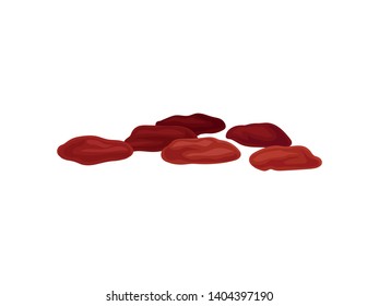 Dried rosehips on a white background. Realistic vector illustration.