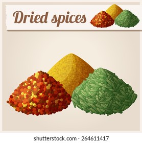 Dried spices. Detailed Vector Icon. Series of food and drink and ingredients for cooking.